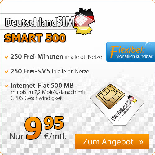 250 Min + 250 SMS + Internet Flat 9.95€ mtl
