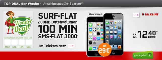 Apple iPhone 5C + Telekom Talk Easy 12.40€ mtl