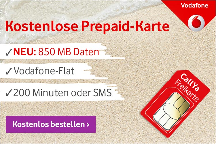 CallYa Smartphone Special mit 850 MB LTE + Vodafone Flat + 200 Min - 9,99€ mtl.