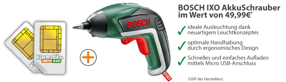 BOSCH IXO V AkkuSchrauber für 3,90 Euro