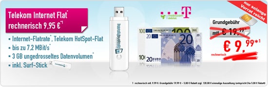 Internet Flatrate 3GB D1 Netz nur 9.99€