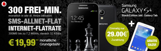Galaxy S4 black edition + Galaxy Tab 3 19.99€ mtl