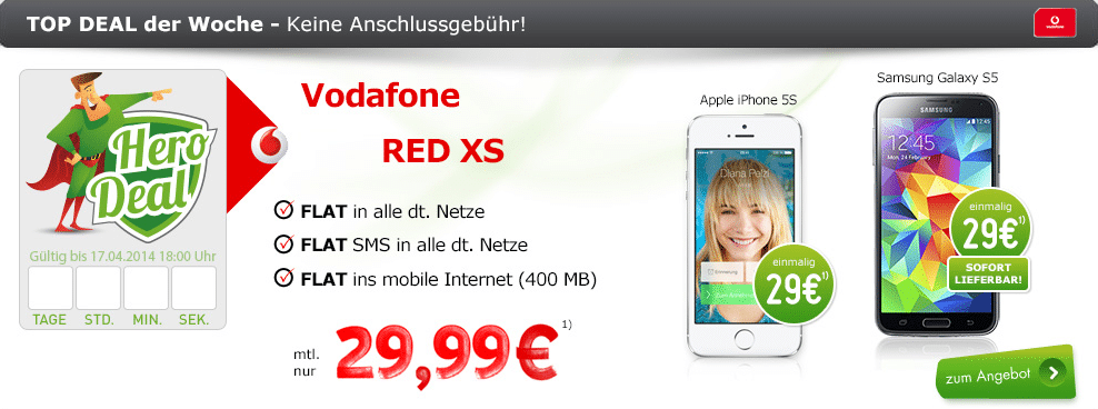 Red XS Spezial mit Samsung/Apple 29.99€ mtl