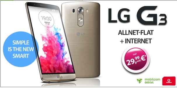 LG G3 + AllNet Flat + Internet Flatrate 29.99€ mtl