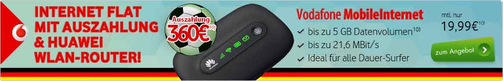 Huawei Router + 360€ + Internet Flat 5GB 19.99€ mtl