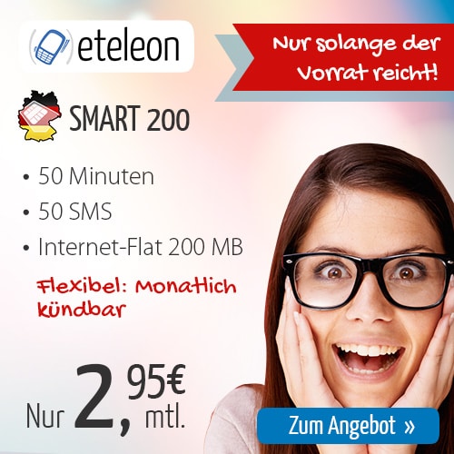 50 Min AllNet + 50 SMS + Internet Flat nur 2.95€ mtl