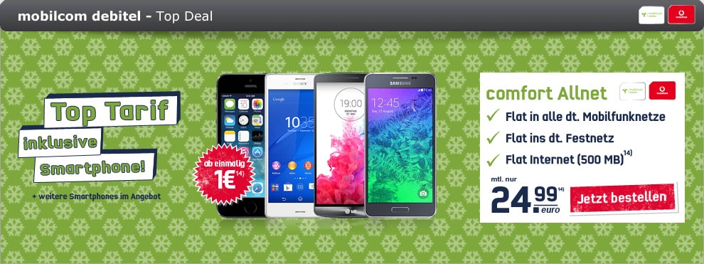 Samsung Galaxy Alpha + Vodafone Allnet Special 24.99€ mtl