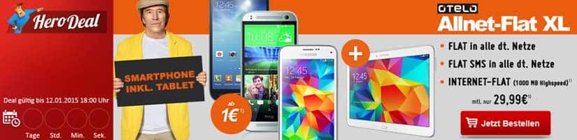 Otelo Allnet Flat XL mit Mini Smartphone und Tablet