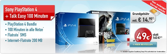 PS4 mit Handy Vertrag 406.06 Euro über 2 Jahre