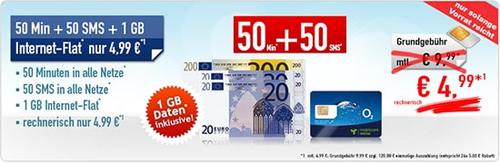 Smart Surf 1 GB mit 50 Min/SMS nur 4.99€ mtl