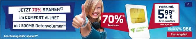 Allnet Flat mit Internet Flat nur 5.99€ mtl