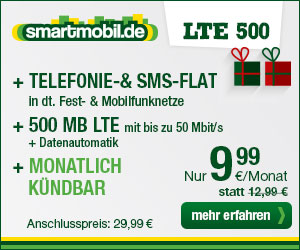 AllNet Flatrate + SMS Flat +Internet Flatrate LTE -ohne Laufzeit- nur 9.99€ mtl