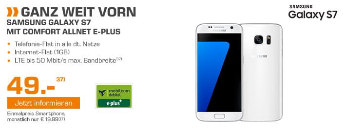 Samsung Galaxy S7 mit Allnet Flat für nur 19.99€ mtl.