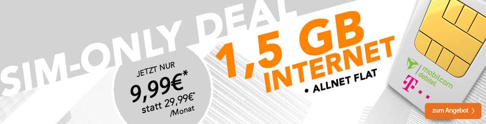 Telekom Allnet Flat + 1,5GB rechnerisch nur 9,99 Euro mtl.