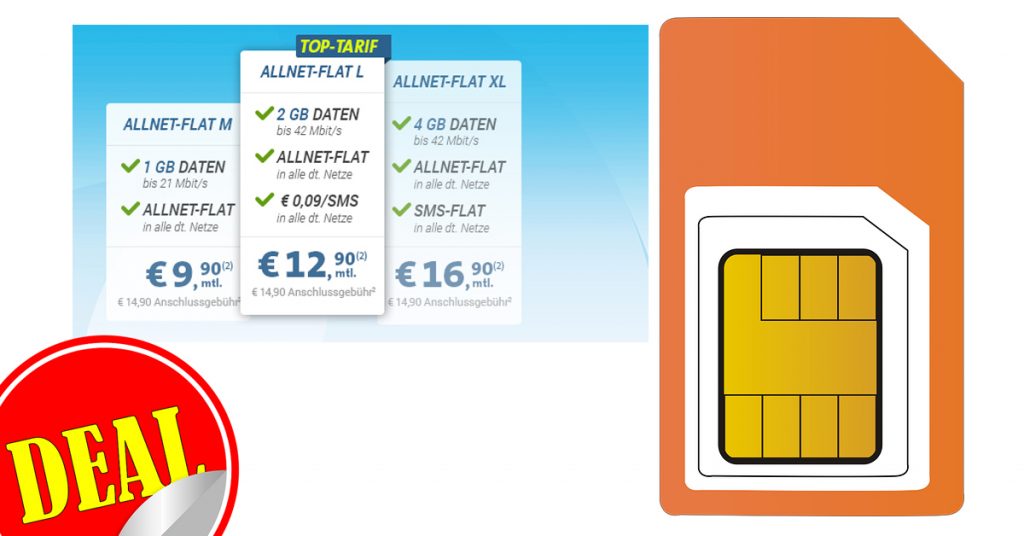 2GB + Allnet Flat im Telekom Netz für nur 12,90€ mtl.