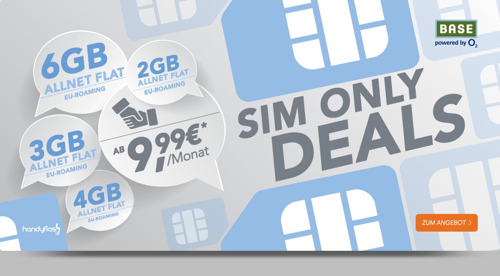 BASE Sim Only Deals ab 9,99€ mtl.