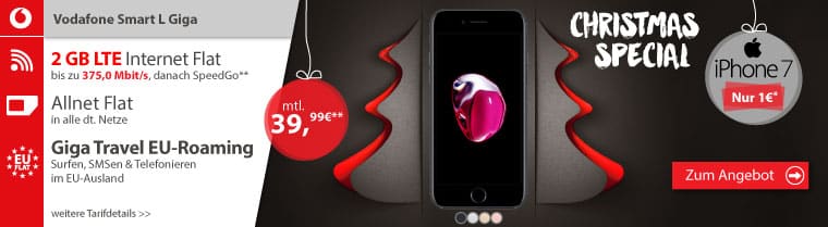 iPhone 7 + Vodafone Smart L 39.99€ mtl.