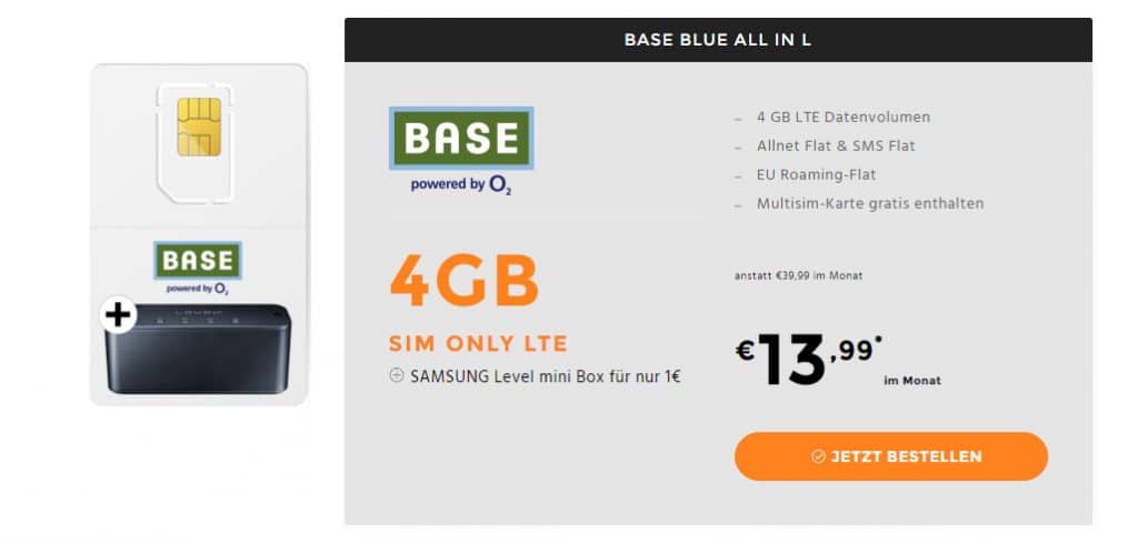 SAMSUNG Level mini Box + 4GB LTE + Allnet + EU nur 13,99€ mtl.