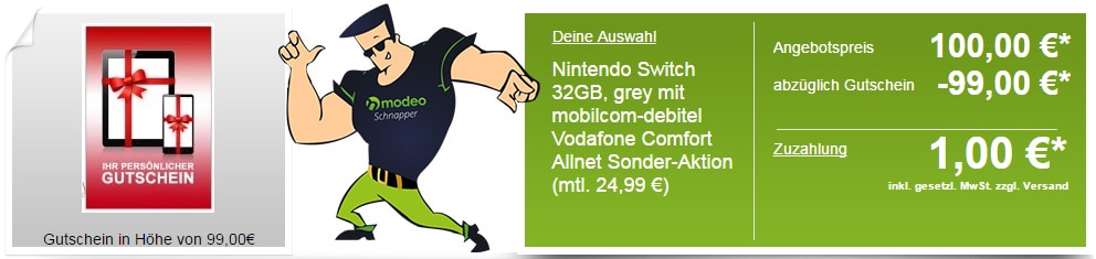 Nintendo Switch + Allnet Flat + 2GB nur 24,99€ mtl.