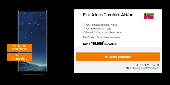 Galaxy S8 mit Allnet im Telekom Netz nur 19,99€ mtl.
