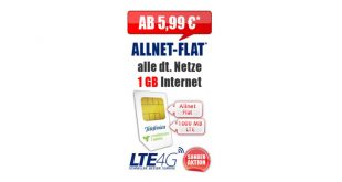 1 GB LTE mit Allnet Flat ab 5,99€ mtl.