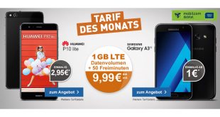 Huawei P10 Lite mit 1GB LTE und 50 Min nur 9,99€ mtl.