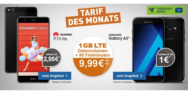Huawei P10 Lite mit 1GB LTE und 50 Min nur 9,99€ mtl.