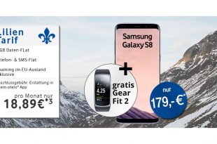 Galaxy S8 & Gear Fit2 mit 3GB Allnet nur 18,98€ mtl.