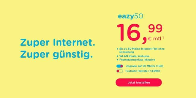 Zuhause 50 Mbit S Internet Flat Nur 16 99 Mtl Handytariftipp