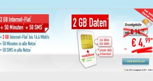 2 GB mit 50 Minuten im Vodafone Netz nur 4,99€ mtl.