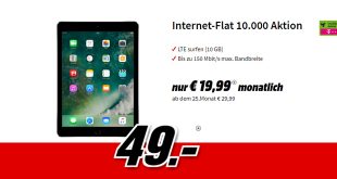 iPad Wi-Fi + Cellular mit 10 GB LTE Telekom nur 19,99€ mtl.