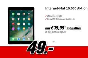 iPad Wi-Fi + Cellular mit 10 GB LTE Telekom nur 19,99€ mtl.
