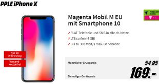iPhone X mit 4 GB LTE Telekom nur 54,95€ mtl.