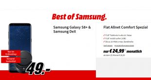 Galaxy S8+ & Samsung DeX mit Allnet nur 24,99€ mtl.