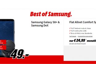 Galaxy S8+ & Samsung DeX mit Allnet nur 24,99€ mtl.