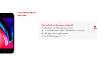 iPhone 8 mit 18 GB LTE Vodafone nur 49,99€ mtl.