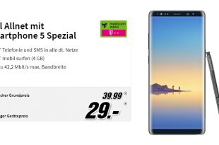 Galaxy Note 8 mit 4 GB und Allnet Telekom nur 39,99€ mtl.