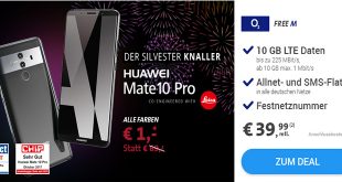 HUAWEI MATE 10 Pro mit 10 GB LTE und Allnet nur 39,99€ mtl.