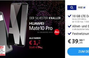 HUAWEI MATE 10 Pro mit 10 GB LTE und Allnet nur 39,99€ mtl.
