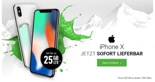 iPhone X mit 20 GB LTE Allnet nur 59,99€ mtl.