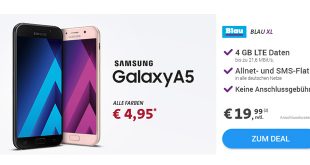 Galaxy A5 2017 mit 4 GB LTE und Allnet nur 19,99€ mtl.