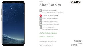 Galaxy S8 mit 8 GB Internet und Allnet nur 29,99€ mtl.
