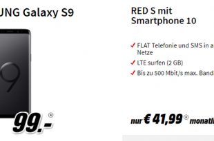 Galaxy S9 mit 2 GB LTE und Allnet nur 41,99€ mtl