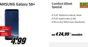 Galaxy S8+ mit 2 GB Internet und Allnet nur 24,99€ mtl.
