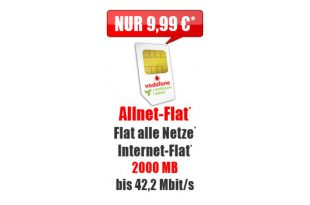 Vodafone Allnet-Flat + 2000 MB nur 9,99€