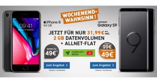 Galaxy S9 mit 2 GB Internet und Allnet nur 31,99€ mtl.