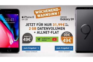 Galaxy S9 mit 2 GB Internet und Allnet nur 31,99€ mtl.