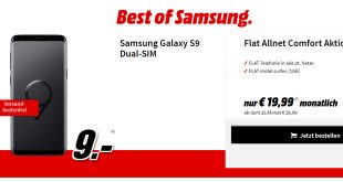 Galaxy S9 mit Allnet und 1 GB Internet nur 19,99€ mtl.