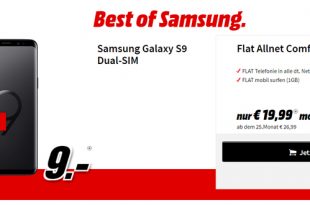 Galaxy S9 mit Allnet und 1 GB Internet nur 19,99€ mtl.
