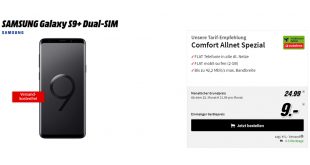 Galaxy S9+ mit Allnet und 2 GB Internet nur 24,99€ mtl.